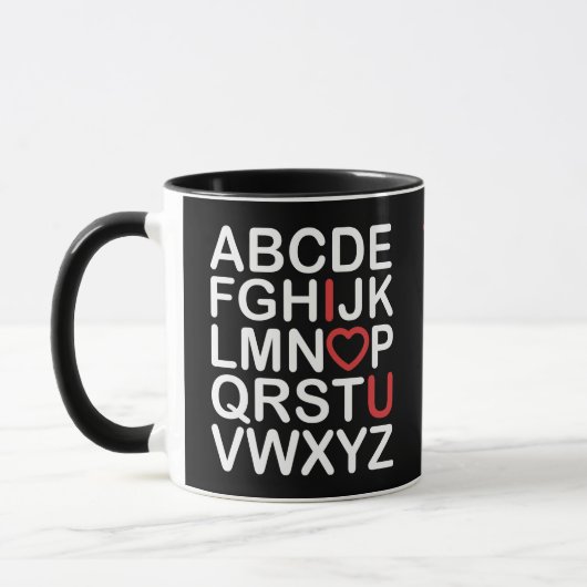 Funny abc I LIEBE YOU alphabet Tasse (Links)