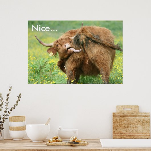 Funny Aberdeen Angus Cow Poster Print (Küche)