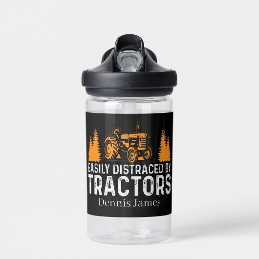 Funny abgelenkte Traktoren geben Namen Trinkflasche (Vorne)