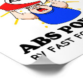 Funny Abs Exercise Fast Food Gym Workout Bodybuild Poster (Ecke)