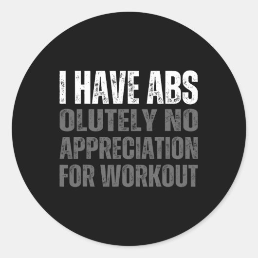 Funny Abs Spaß Runder Aufkleber (Vorderseite)