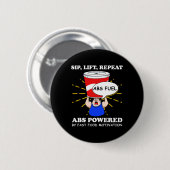 Funny Abs trainiert Fast Food Gym Workout Bodybuil Button (Vorne & Hinten)
