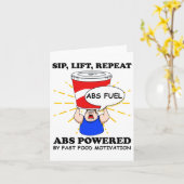 Funny Abs trainiert Fast Food Gym Workout Bodybuil Karte (Gelbe Blume)