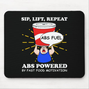 Funny Abs trainiert Fast Food Gym Workout Bodybuil Mousepad