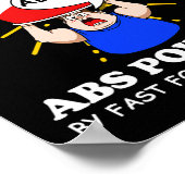 Funny Abs trainiert Fast Food Gym Workout Bodybuil Poster (Ecke)