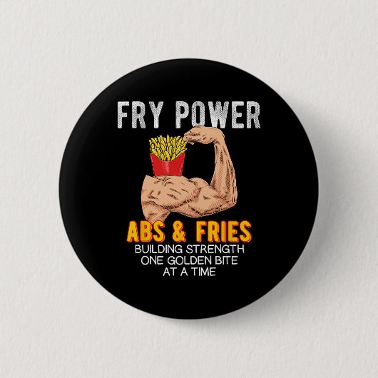 Funny Abs üben Französisch Fries Muscle Gebäude Bo Button (Vorderseite)