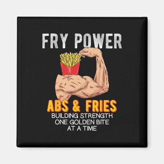 Funny Abs üben Französisch Fries Muscle Gebäude Bo Magnet (Vorne)