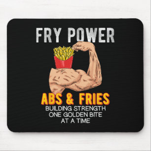 Funny Abs üben Französisch Fries Muscle Gebäude Bo Mousepad