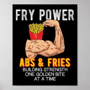 Funny Abs üben Französisch Fries Muscle Gebäude Bo Poster