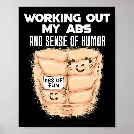 Funny Abs Übung Muskel Gebäude Bodybuilding 1 Poster (Vorne)