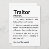 Funny Abschiedsarbeiter, verlassend Arbeitskollege Dankeskarte (Vorne/Hinten)