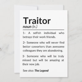 Funny Abschiedsarbeiter, verlassend Arbeitskollege Dankeskarte
