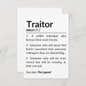 Funny Abschiedsarbeiter, verlassend Arbeitskollege Dankeskarte (Vorne/Hinten)