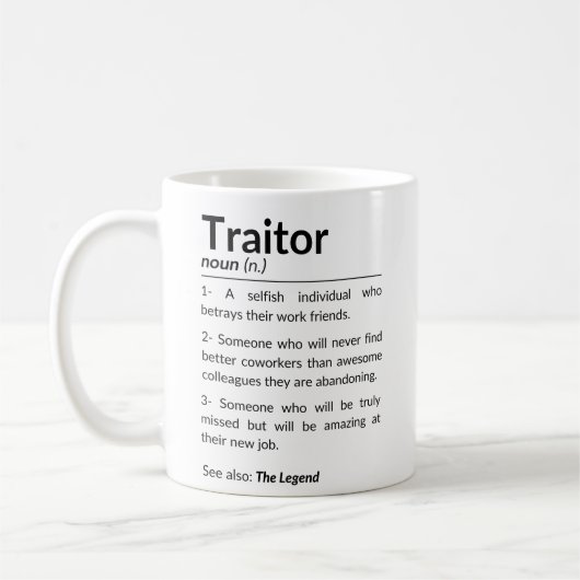 Funny Abschiedsarbeiter, verlassend Arbeitskollege Kaffeetasse (Links)