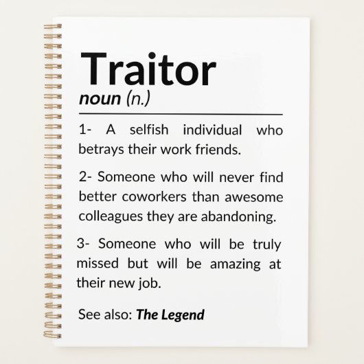 Funny Abschiedsarbeiter, verlassend Arbeitskollege Planer (Vorderseite)