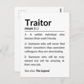 Funny Abschiedsarbeiter, verlassend Arbeitskollege Postkarte (Vorne/Hinten)