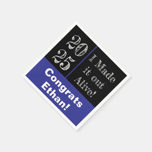 Funny Abschluss 2025 Serviette (Ecke)