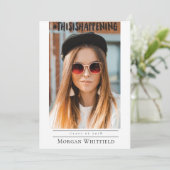 Funny Abschluss Ankündigung Foto-Karte (Stehend Vorderseite)