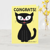 Funny Abschluss Card Cartoon Chat Karte (Gelbe Blume)