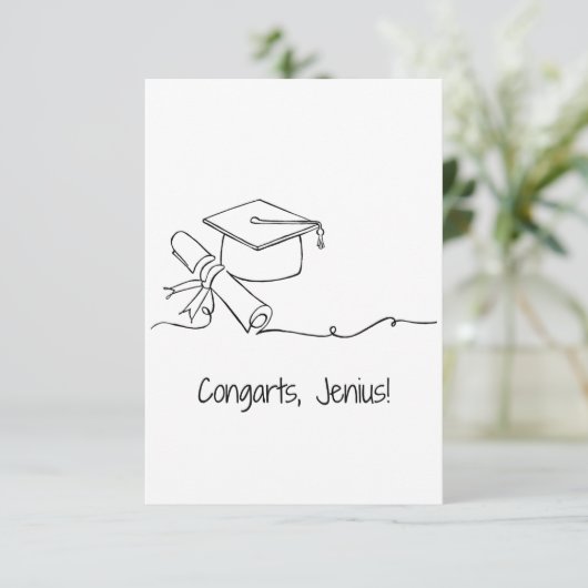 Funny Abschluss Card Dankeskarte (Stehend Vorderseite)