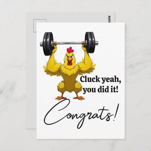 Funny Abschluss Card - Glückwünsche mit Hühnergefa Postkarte (Vorne/Hinten)