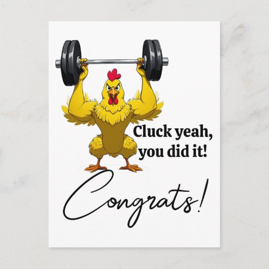 Funny Abschluss Card - Glückwünsche mit Hühnergefa Postkarte (Vorderseite)