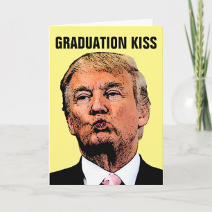 FUNNY ABSCHLUSS CARDS, DONALD TRUMP KISS KARTE