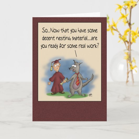 Funny Abschluss Cards: Nesting Material Karte (Gelbe Blume)