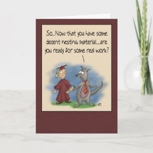 Funny Abschluss Cards: Nesting Material Karte