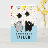 Funny Abschluss Cats Karte (Gelbe Blume)