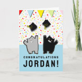 Funny Abschluss Cats Karte (Vorderseite)