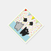 Funny Abschluss Cats Party Serviette (Ecke)