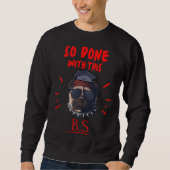Funny Abschluss Cool Pitbull Dog Puff so getan mit Sweatshirt (Vorderseite)
