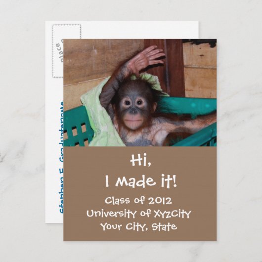 Funny Abschluss Foto Ankündigungen (Vorne/Hinten)