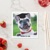 Funny Abschluss French Bulldog Foto Custom Serviette (Beispiel)