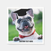 Funny Abschluss French Bulldog Foto Custom Serviette (Vorderseite)