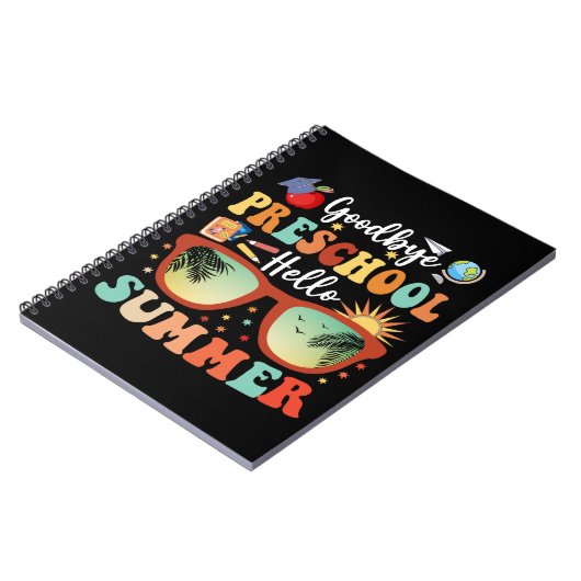 Funny Abschluss Goodbye Preschool Hello Summer Notizblock (Linke Seite)
