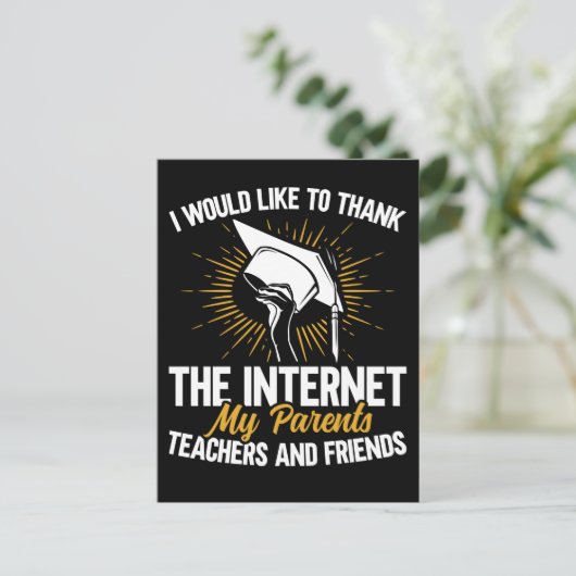 Funny Abschluss Joke Graduate Sarcastic Student Postkarte (Stehend Vorderseite)