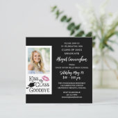 Funny Abschluss KISS MEINE KLASSE GOODBYE Foto Einladung (Stehend Vorderseite)