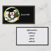 Funny Abschluss Owl mit Cap & Diploma Telefonnummerkarte (Vorne/Hinten)
