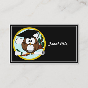 Funny Abschluss Owl mit Cap & Diploma Telefonnummerkarte