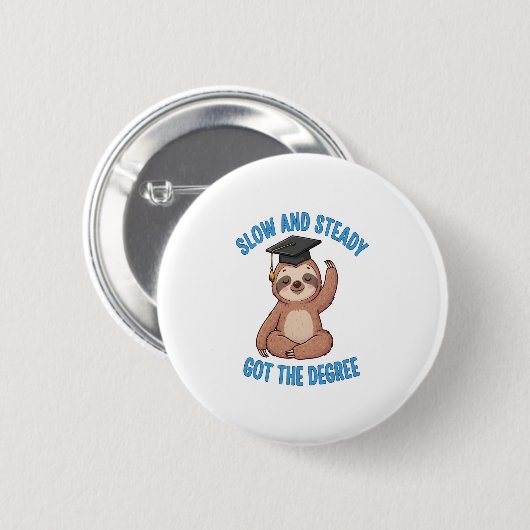 Funny Abschluss Sloth Button (Vorne & Hinten)