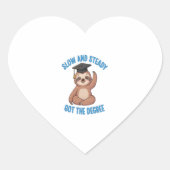 Funny Abschluss Sloth Herz-Aufkleber (Vorderseite)