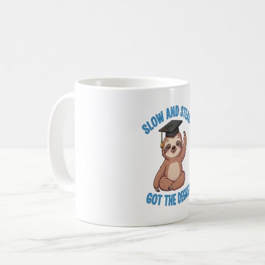Funny Abschluss Sloth Kaffeetasse (Vorderseite Links)