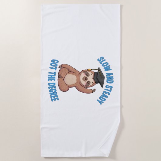 Funny Abschluss Sloth Strandtuch (Vorderseite)