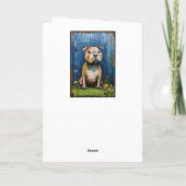 Funny Abstrakt Bulldog Happy Birthday Name Karte (Rückseite)