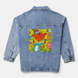 Funny Abstrakt Crocodile Jeansjacke