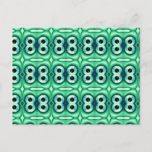 Funny Abstrakt Fish Eye Wallpaper Muster Postkarte (Vorderseite)