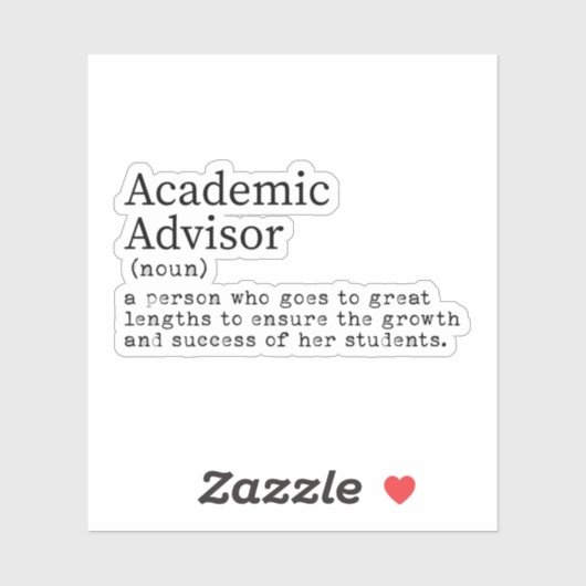 Funny Academy Advisor - Definition Aufkleber (Blatt)