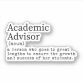 Funny Academy Advisor - Definition Aufkleber (Vorderseite)